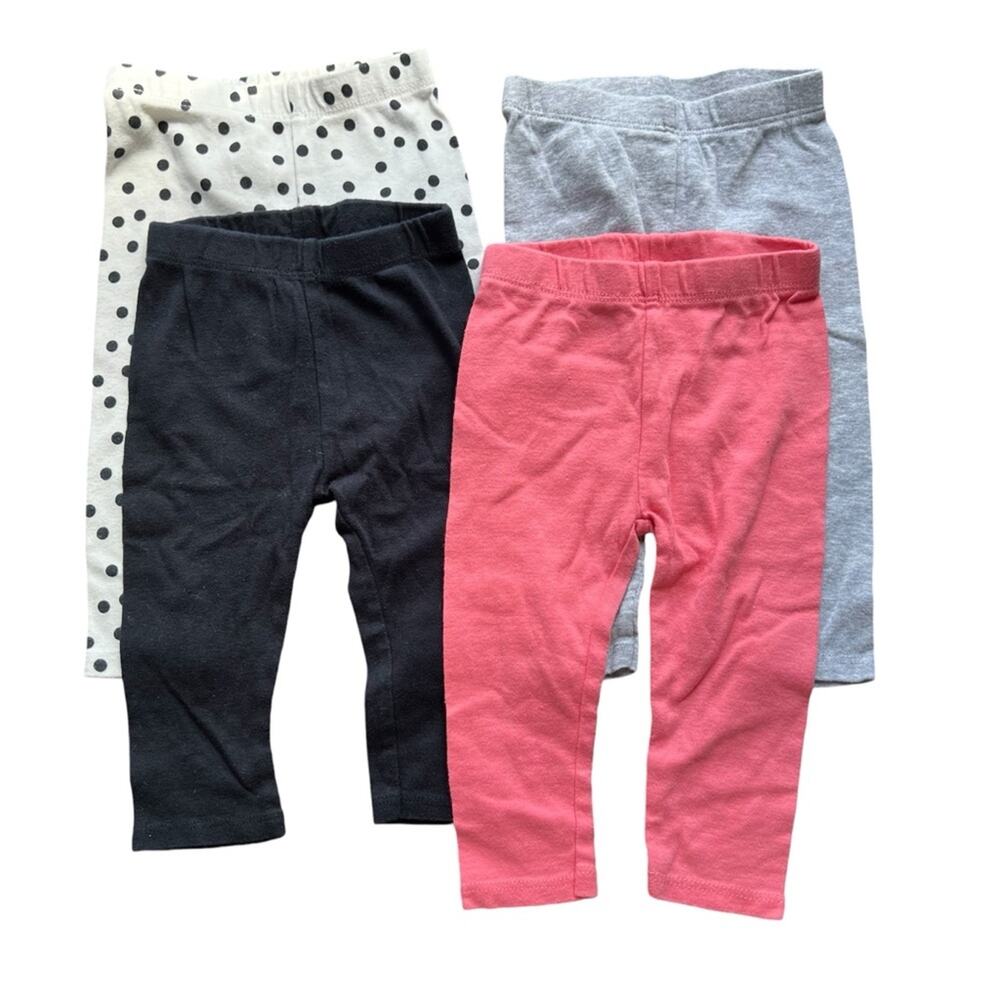 Gerber Pants Bundle Girls Pink Gray Black 3-6 Months